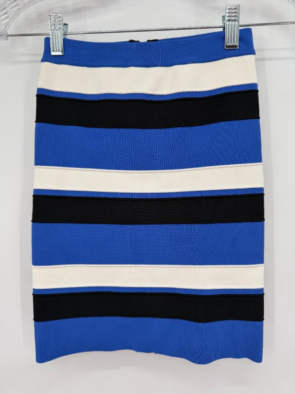 GUESS by Marciano Bandage Mini Skirt Blue Black White Striped XXS